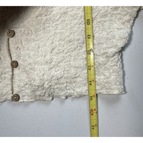 Free People Women's Double The Fun Ivory Smocked Crop Top Scoop Neck Size SP - Picture 3 of 5